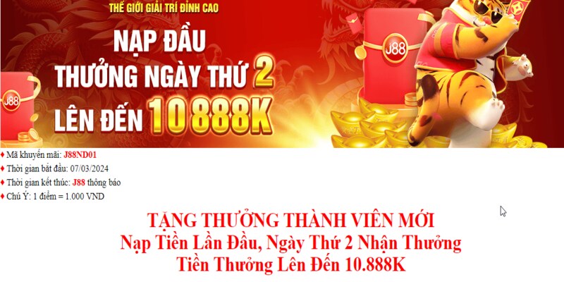 Nạp đến lần 2 sẽ nhận thưởng khủng